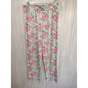 Jane Marie Women's Floral Pull On Pants Size XL Boho Cruise Comfort